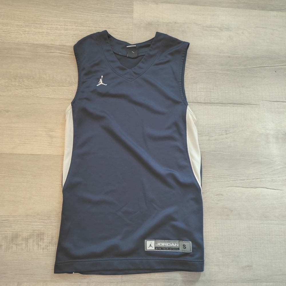 Nike Jordan Shirt Dri‎ Fit Small Sleeveless Basketball Jersey Blue y2k vtg